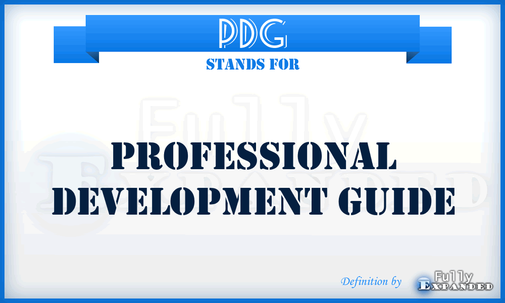PDG - Professional Development Guide