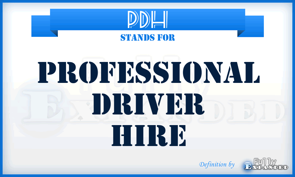 PDH - Professional Driver Hire