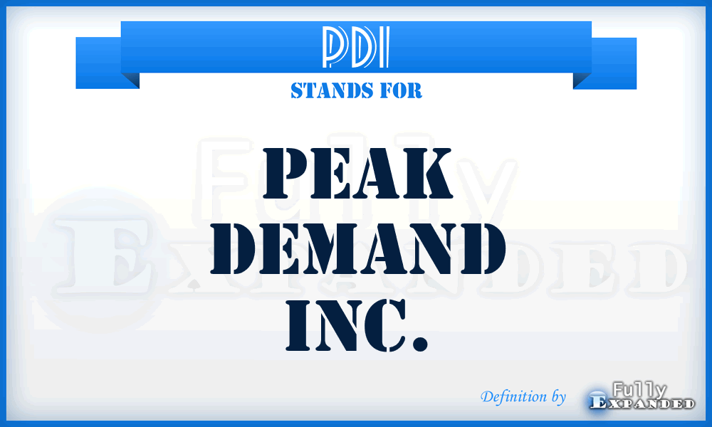 PDI - Peak Demand Inc.