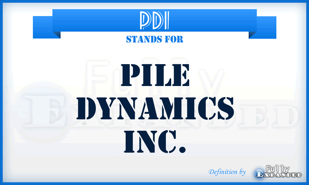 PDI - Pile Dynamics Inc.