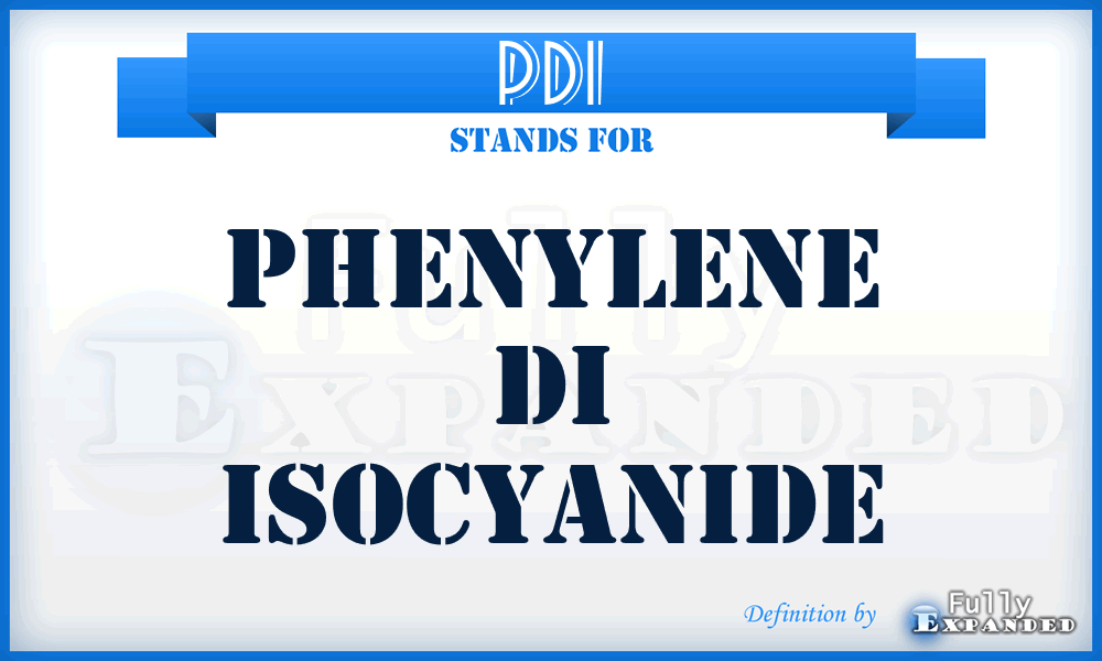 PDI - phenylene di isocyanide