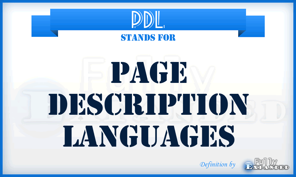 PDL - Page Description Languages