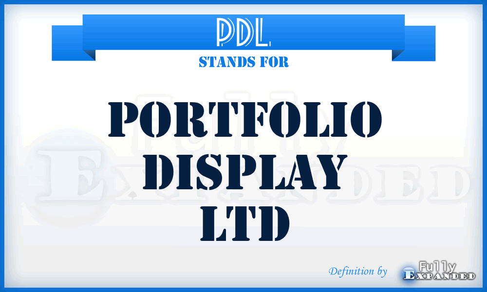 PDL - Portfolio Display Ltd