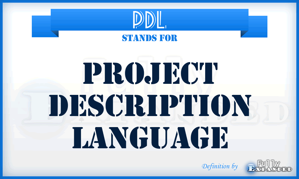 PDL - Project description language