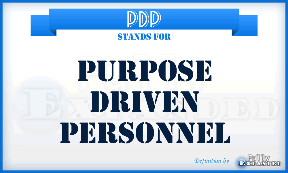 PDP - Purpose Driven Personnel
