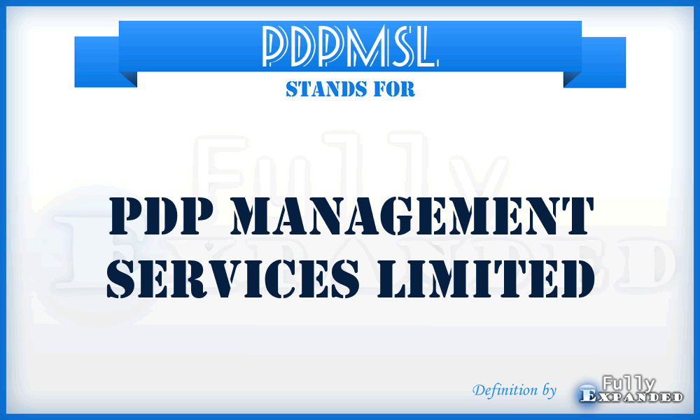 PDPMSL - PDP Management Services Limited