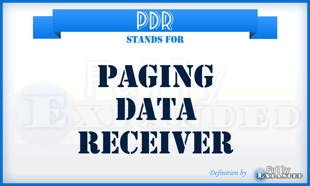 PDR - Paging Data Receiver