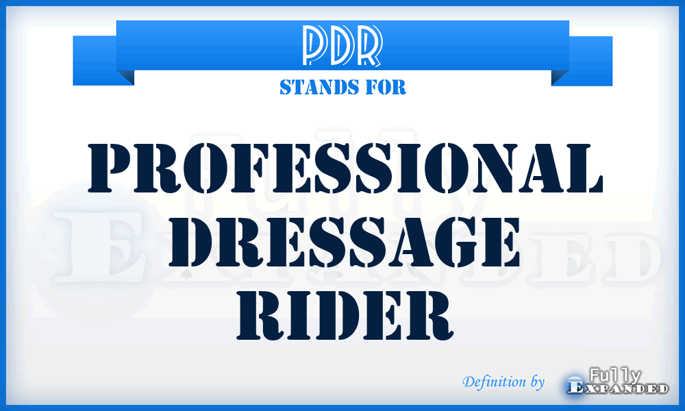 PDR - Professional Dressage Rider