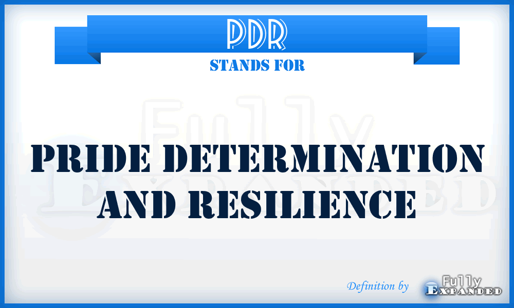 PDR - Pride Determination and Resilience