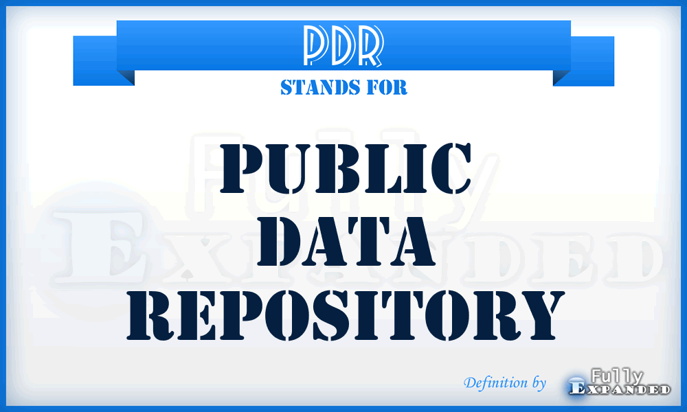 PDR - Public Data Repository