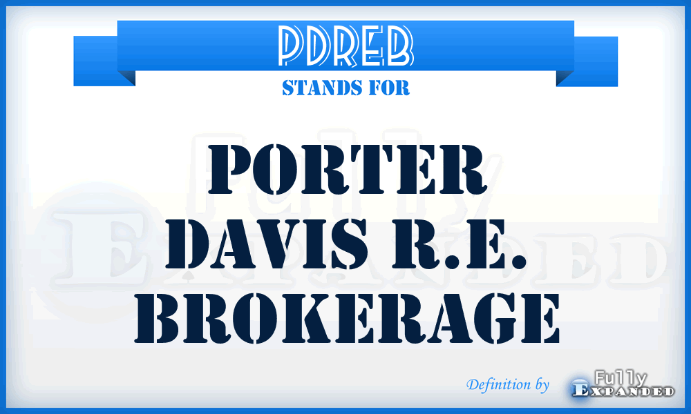 PDREB - Porter Davis R.E. Brokerage