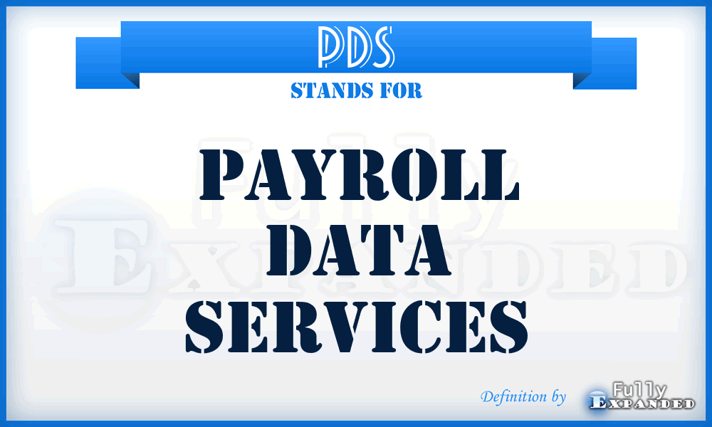 PDS - Payroll Data Services