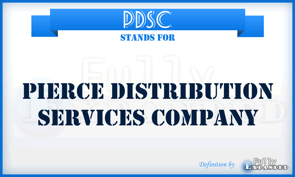 PDSC - Pierce Distribution Services Company