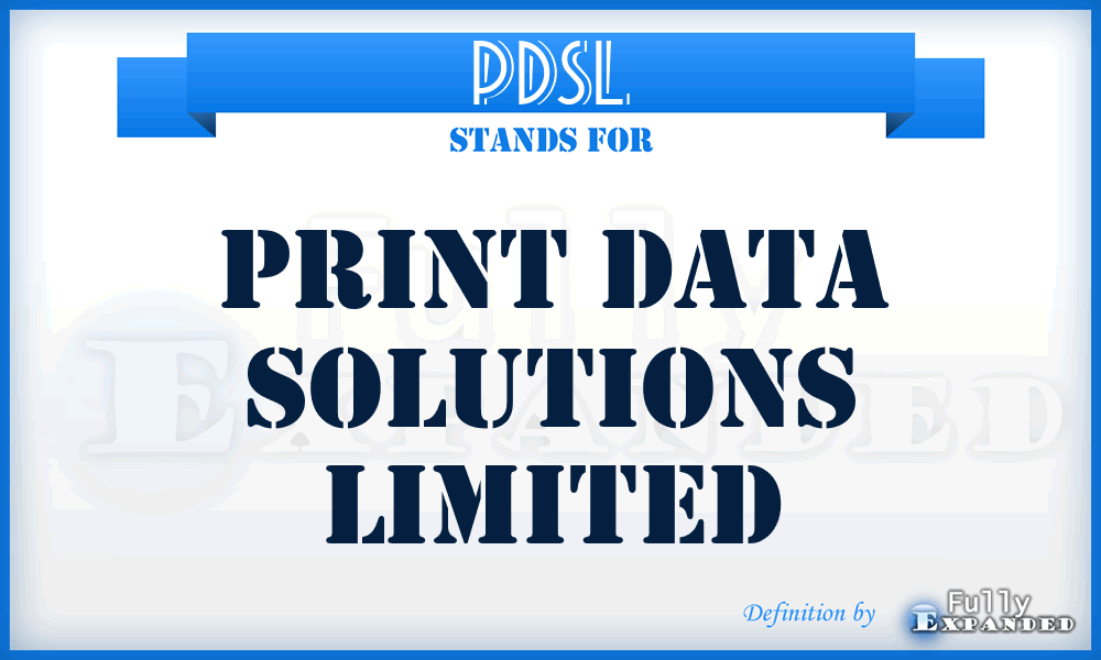PDSL - Print Data Solutions Limited