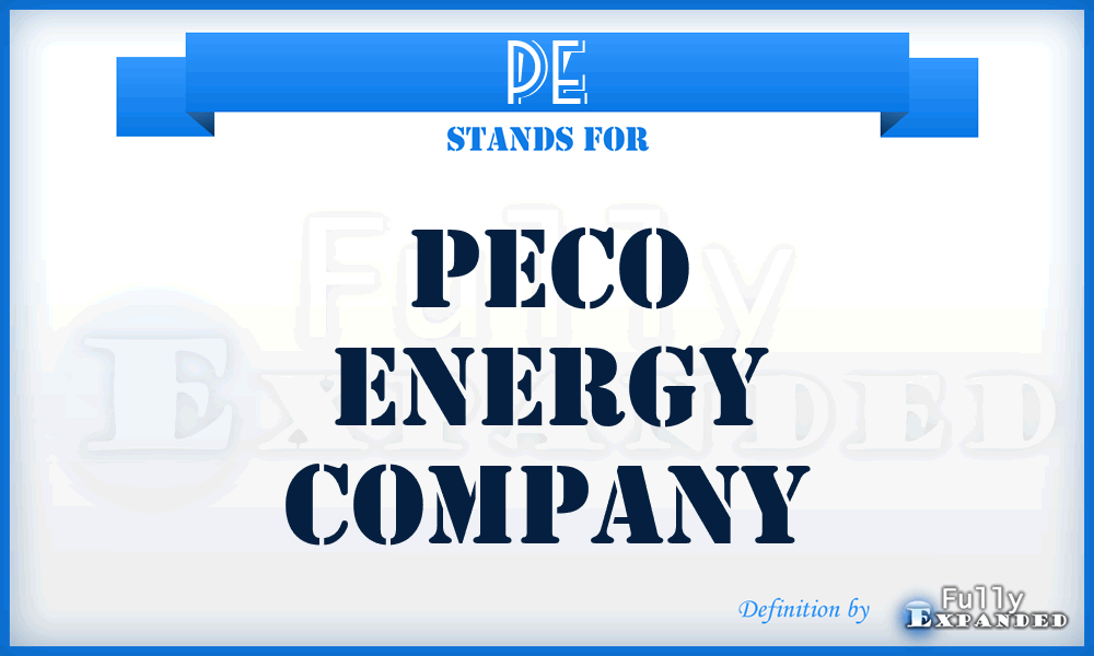 PE - PeCo Energy Company