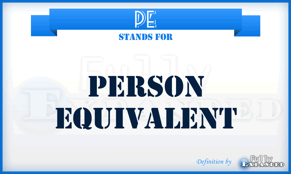 PE - Person Equivalent