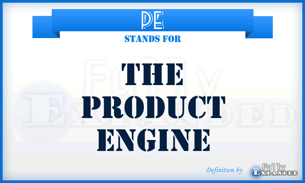 PE - The Product Engine