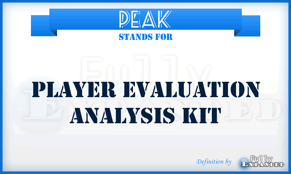 PEAK - Player Evaluation Analysis Kit