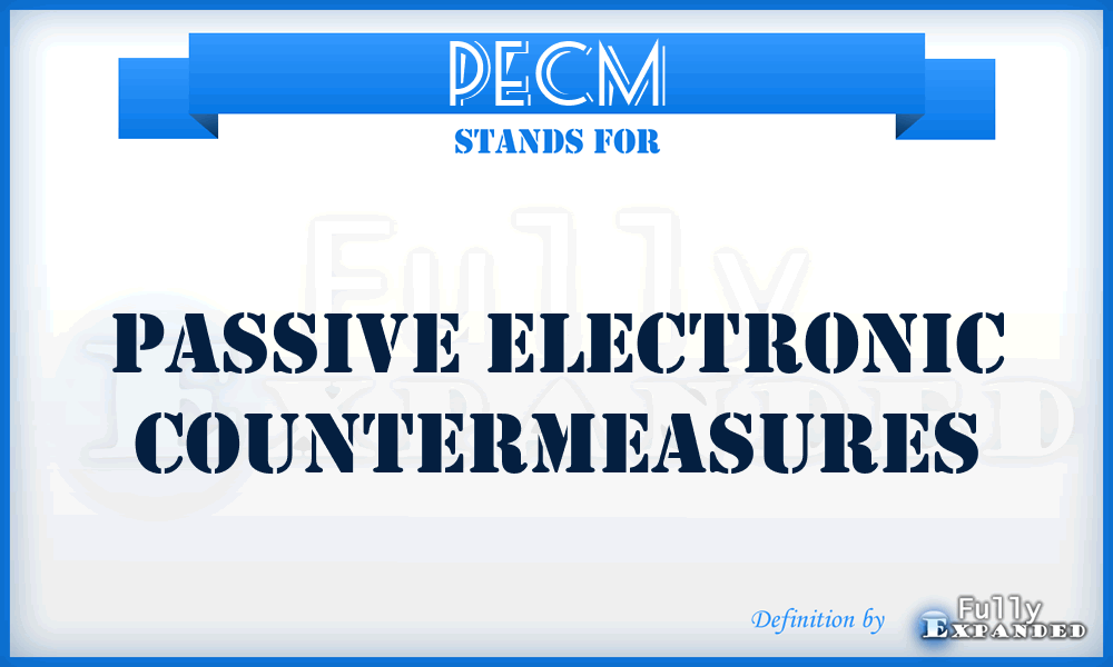 PECM - passive electronic countermeasures