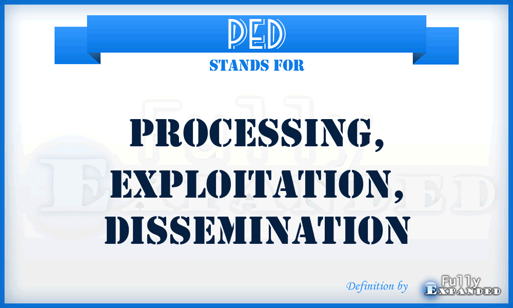 PED - Processing, Exploitation, Dissemination