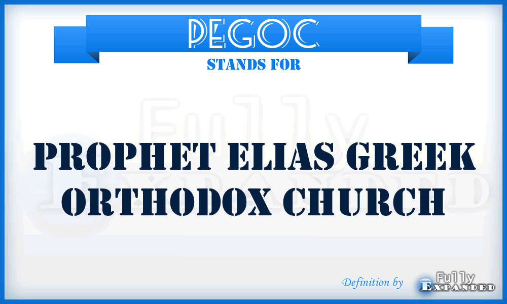 PEGOC - Prophet Elias Greek Orthodox Church