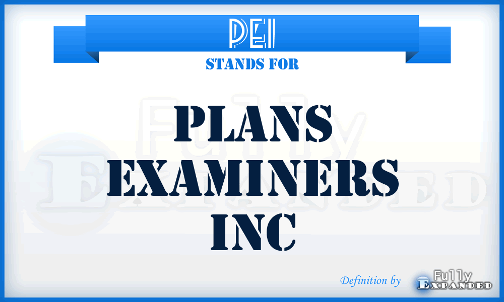 PEI - Plans Examiners Inc