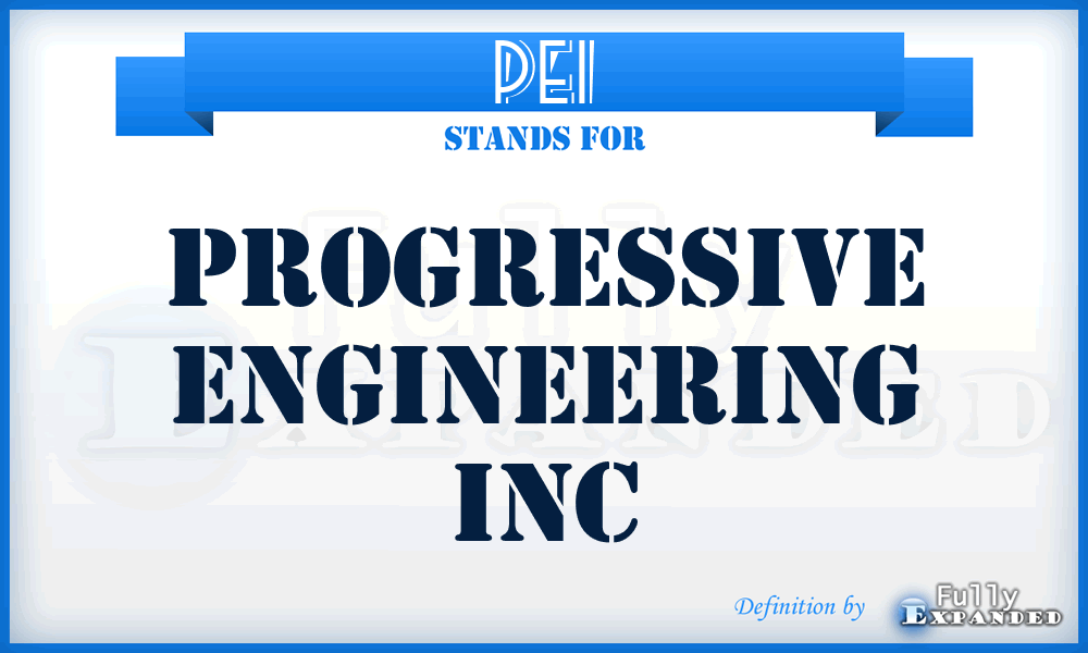 PEI - Progressive Engineering Inc