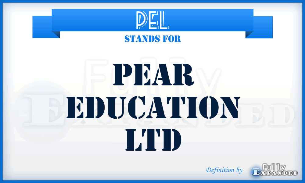 PEL - Pear Education Ltd