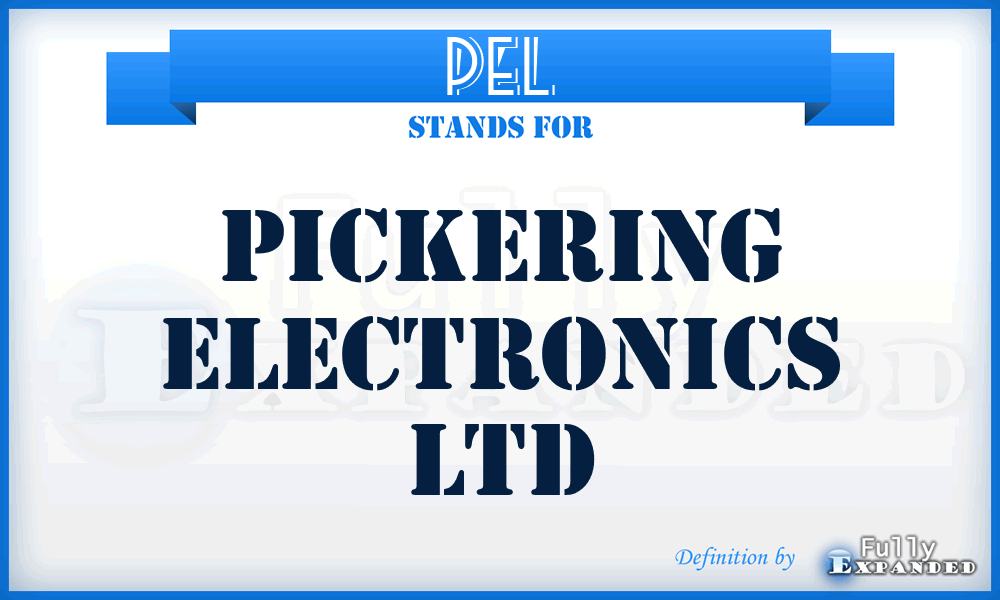 PEL - Pickering Electronics Ltd