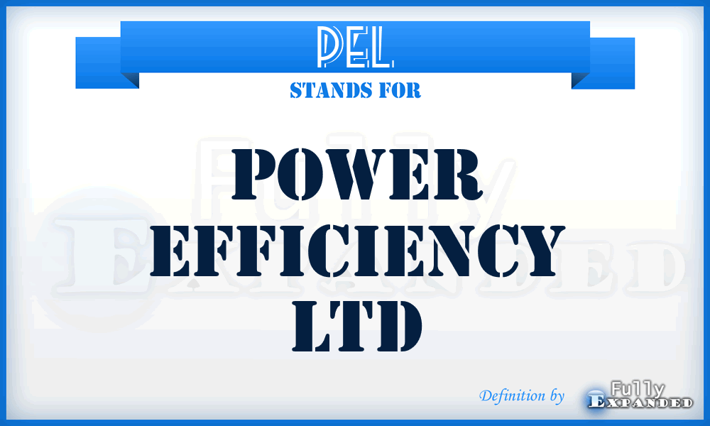 PEL - Power Efficiency Ltd