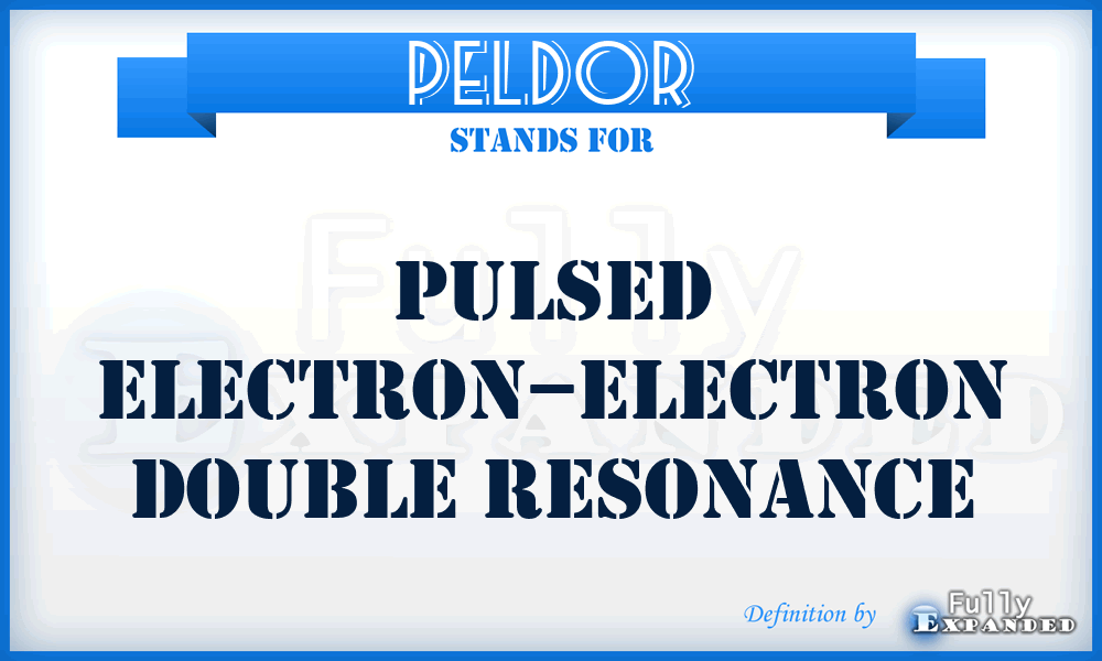 PELDOR - pulsed electron–electron double resonance