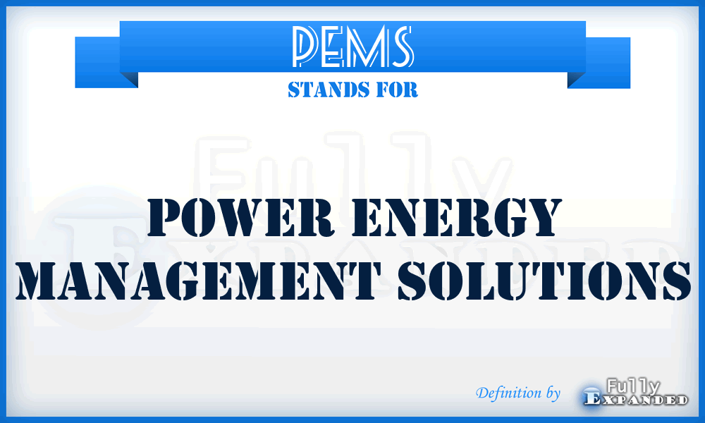 PEMS - Power Energy Management Solutions