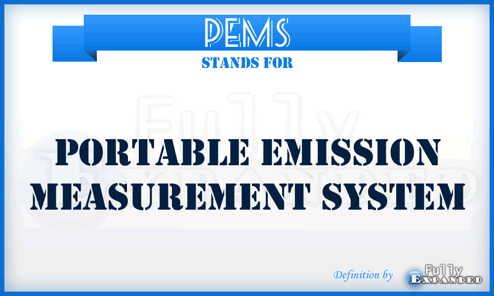 PEMS - Portable Emission Measurement System