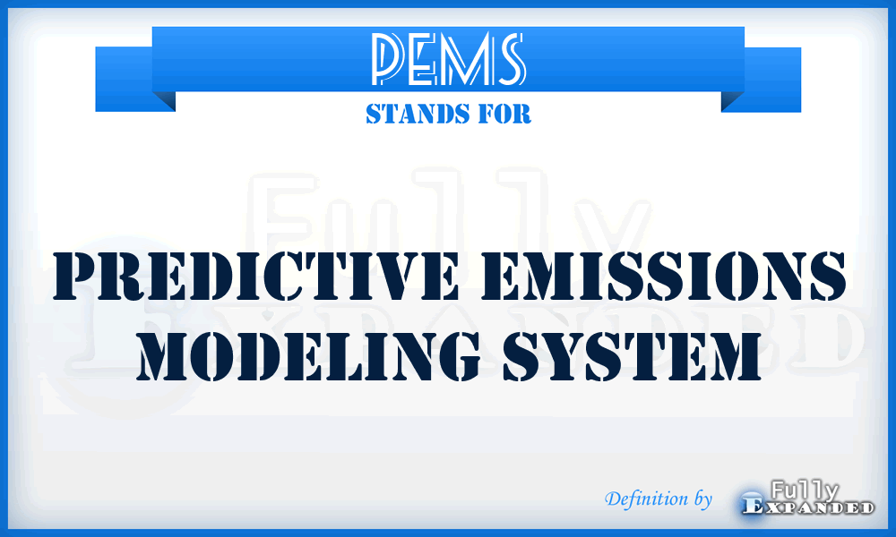 PEMS - Predictive Emissions Modeling System