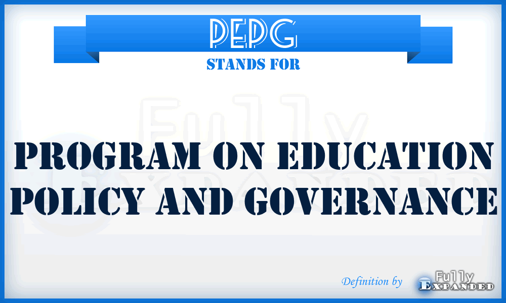PEPG - Program on Education Policy and Governance