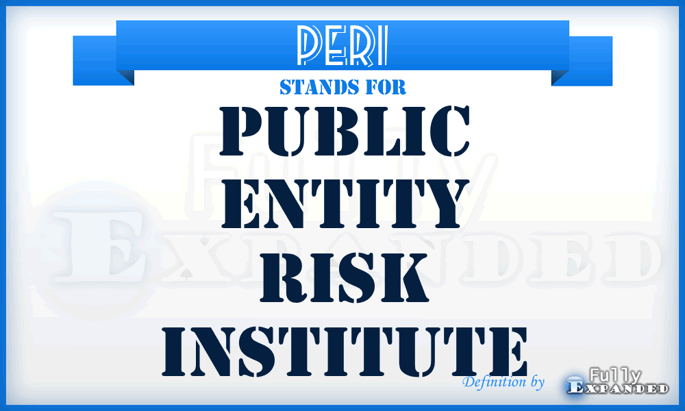 PERI - Public Entity Risk Institute