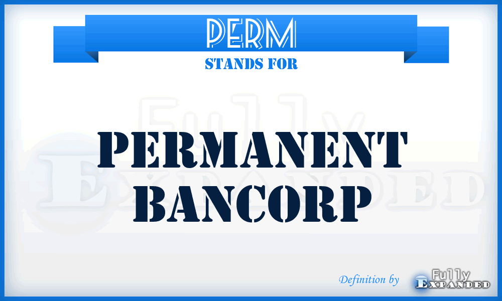 PERM - Permanent Bancorp