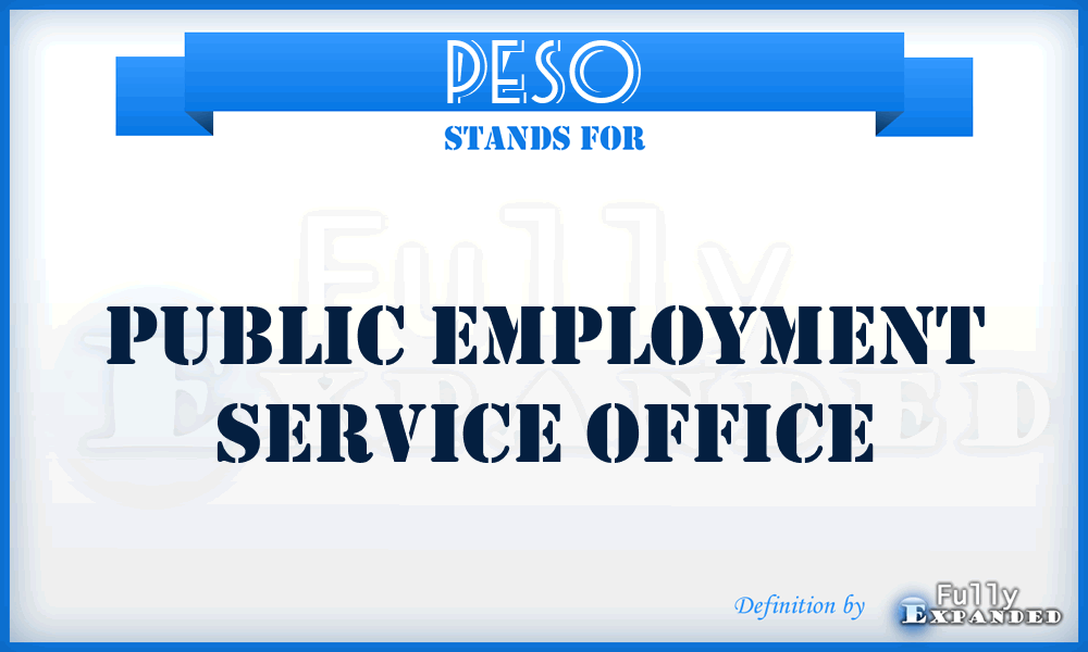 PESO - Public Employment Service Office