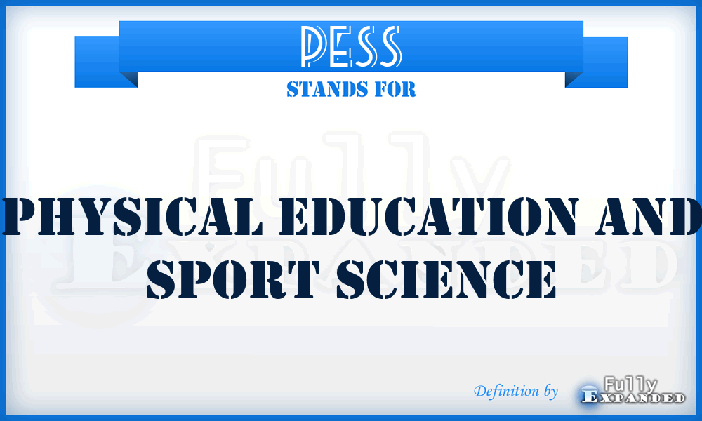 PESS - Physical Education And Sport Science