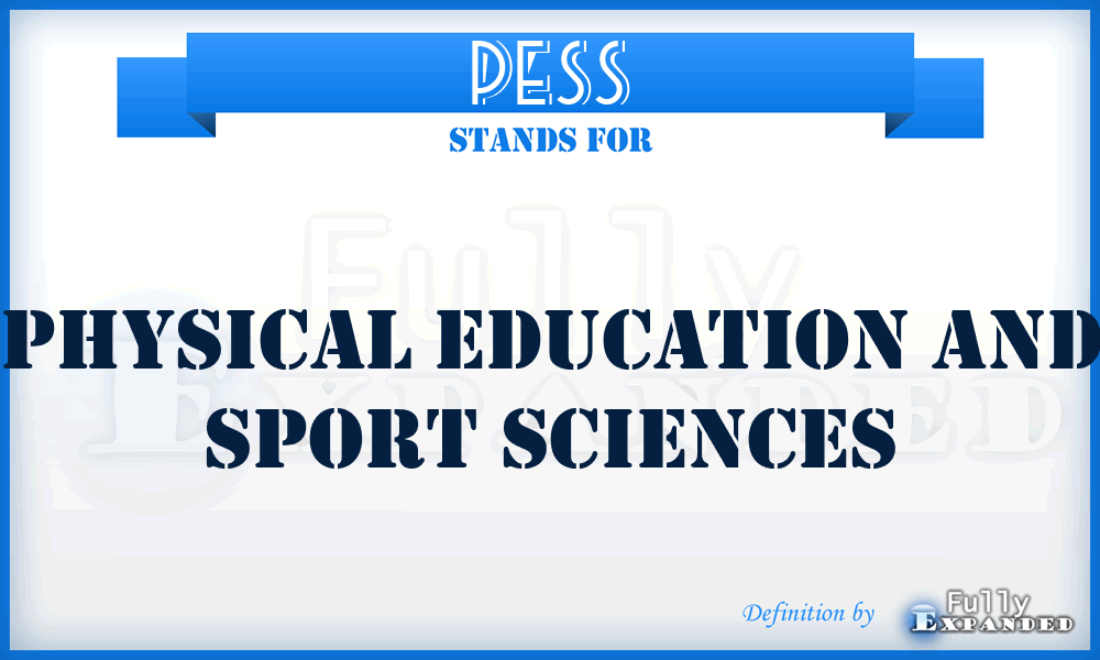 PESS - Physical Education And Sport Sciences