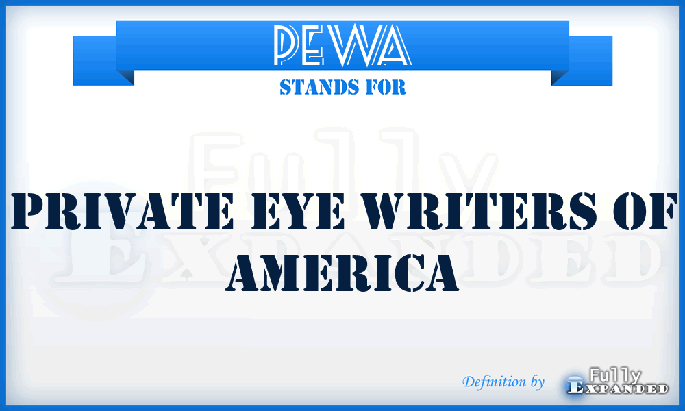 PEWA - Private Eye Writers of America