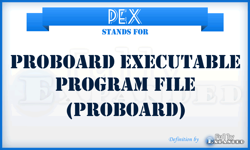 PEX - Proboard EXecutable program file (Proboard)