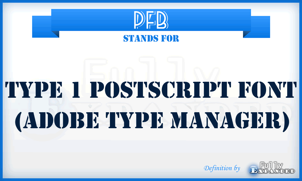 PFB - Type 1 PostScript font (Adobe Type Manager)