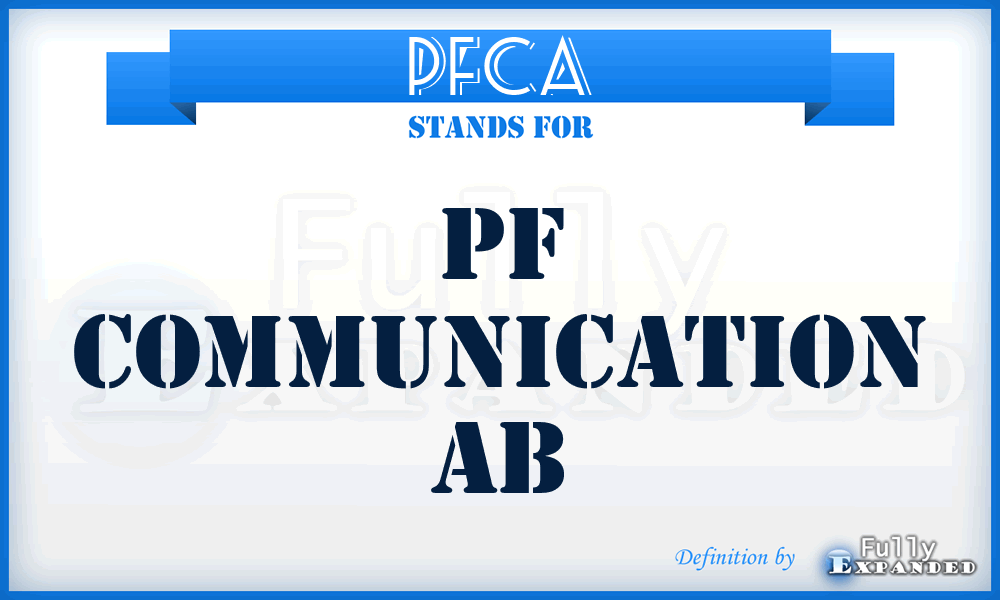 PFCA - PF Communication Ab