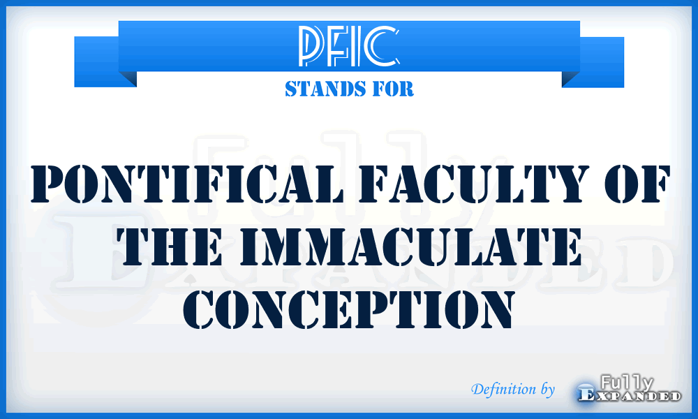 PFIC - Pontifical Faculty of the Immaculate Conception