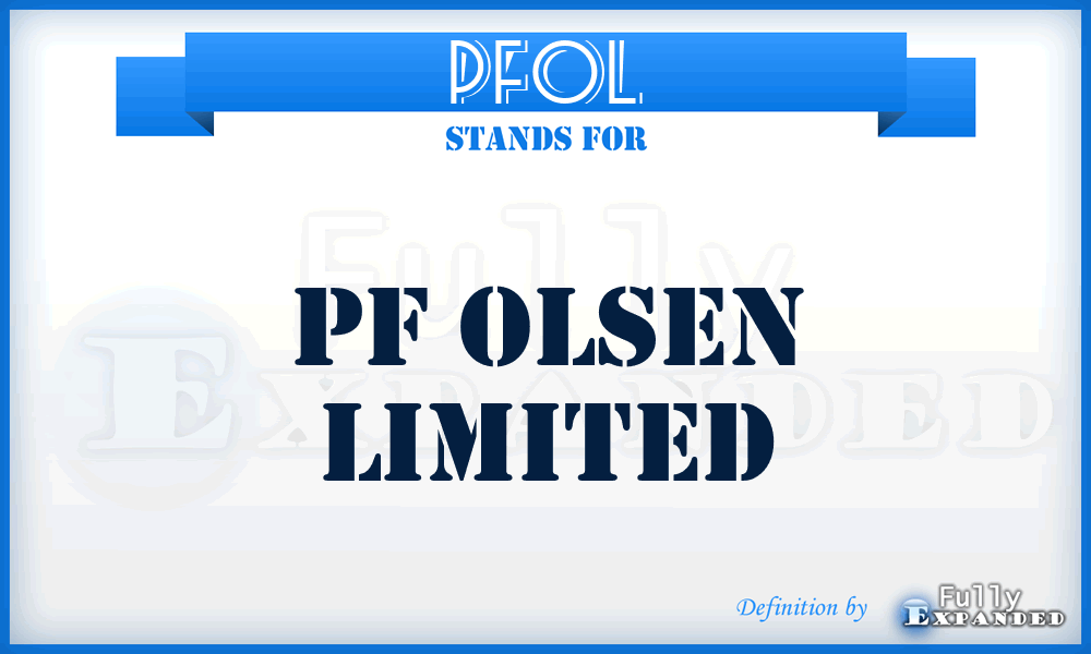PFOL - PF Olsen Limited