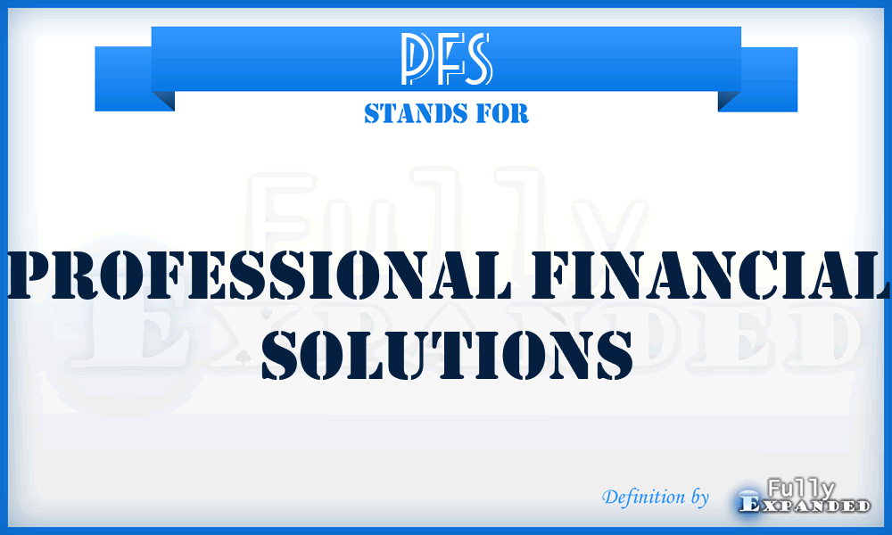 PFS - Professional Financial Solutions