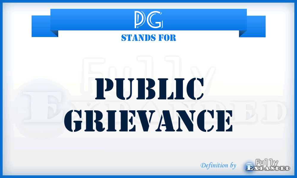 PG - Public Grievance