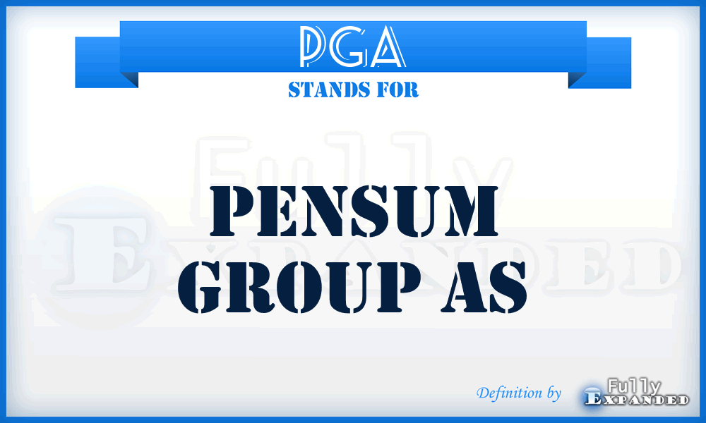 PGA - Pensum Group As