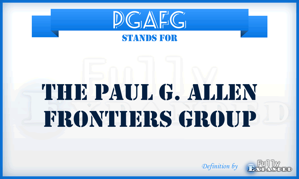 PGAFG - The Paul G. Allen Frontiers Group